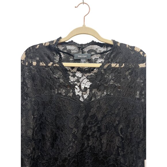 Karen Kane NWT Black Lace Scalloped Sheath Dress - Picture 5 of 10